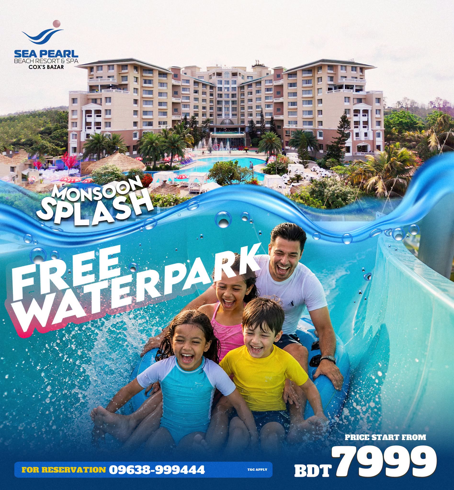 Sea Pearl Monsoon Splash free waterpark offer poster