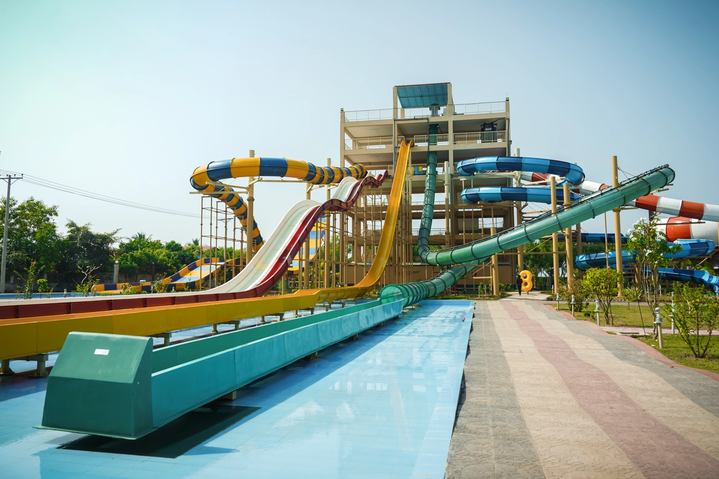 Colourful slides at Sea Pearl Water Park