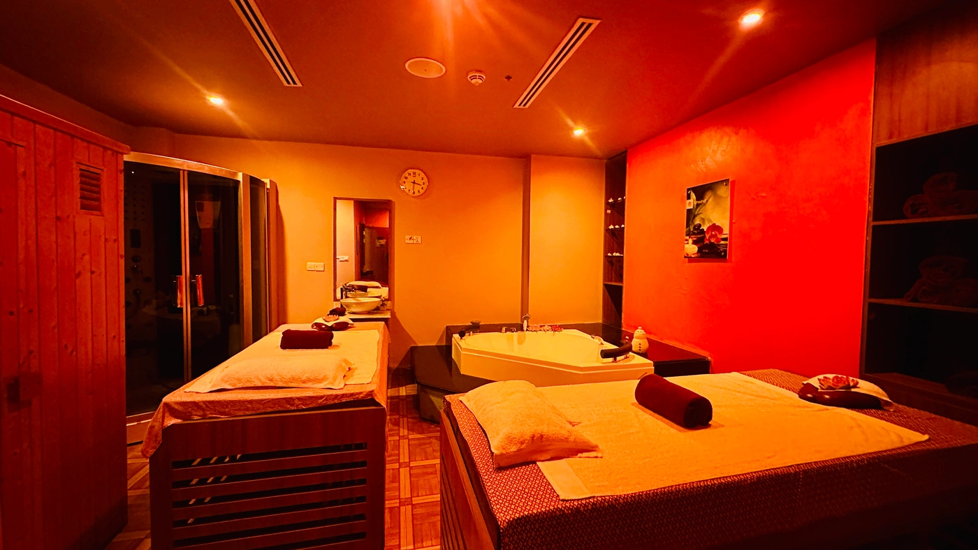 Peaceful spa treatment room