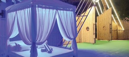 Private poolside cabana at The Pearl Spa and Wellness